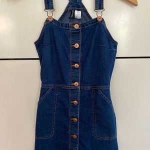 H&M denim button down dress women size 32 - fits girls 10/12